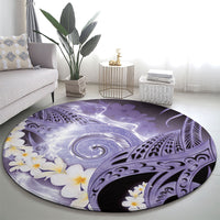 Piko Hawaiian Round Carpet Purple Galaxy Spiral Plumeria Tribal Patterns DT05 - Polynesian Pride