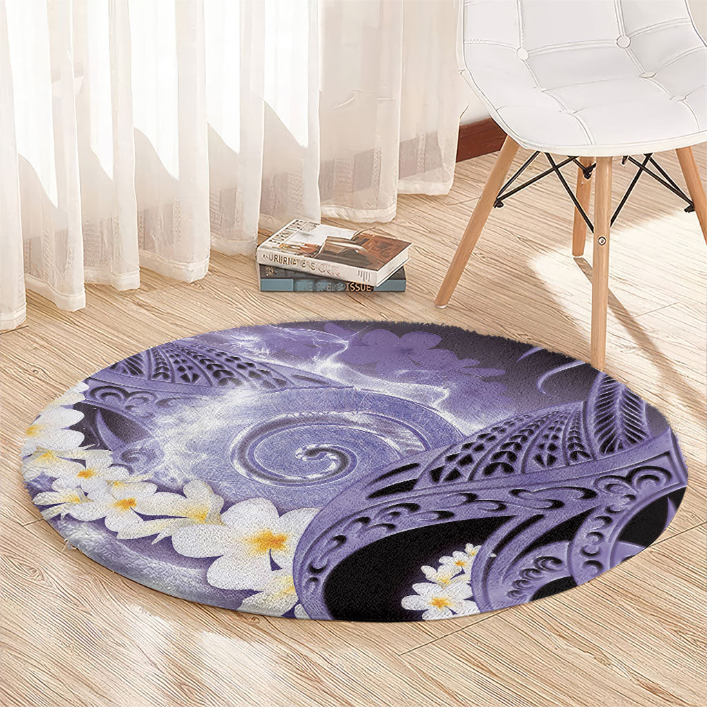 Piko Hawaiian Round Carpet Purple Galaxy Spiral Plumeria Tribal Patterns DT05 - Polynesian Pride