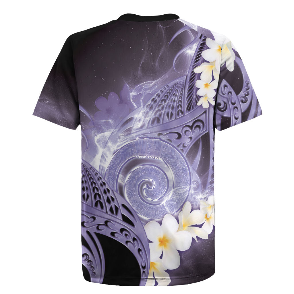 Piko Hawaiian Rugby Jersey Purple Galaxy Spiral Plumeria Tribal Patterns DT05 - Polynesian Pride