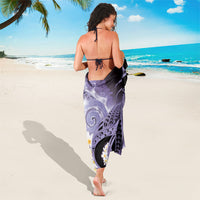 Piko Hawaiian Sarong Purple Galaxy Spiral Plumeria Tribal Patterns DT05 - Polynesian Pride