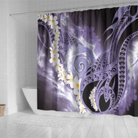 Piko Hawaiian Shower Curtain Purple Galaxy Spiral Plumeria Tribal Patterns DT05 - Polynesian Pride