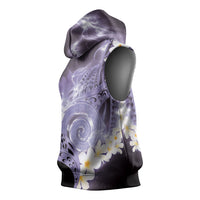 Piko Hawaiian Sleeveless Hoodie Purple Galaxy Spiral Plumeria Tribal Patterns DT05 - Polynesian Pride