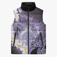 Piko Hawaiian Sleeveless Puffer Jacket Purple Galaxy Spiral Plumeria Tribal Patterns DT05 Unisex Purple - Polynesian Pride