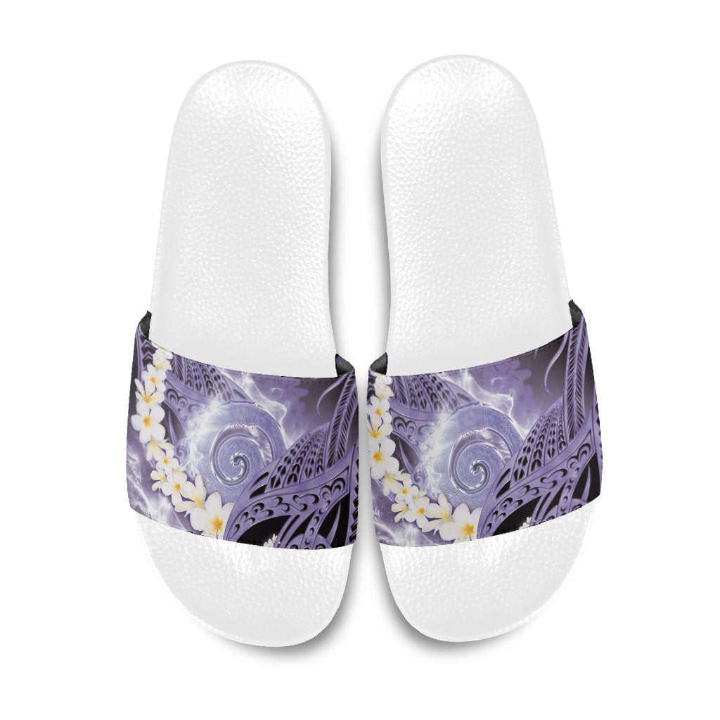Piko Hawaiian Slide Sandals Purple Galaxy Spiral Plumeria Tribal Patterns DT05 Purple - Polynesian Pride