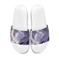 Piko Hawaiian Slide Sandals Purple Galaxy Spiral Plumeria Tribal Patterns DT05 Purple - Polynesian Pride