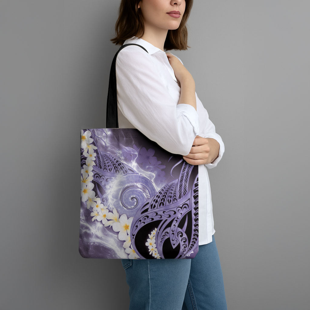 Piko Hawaiian Tote Bag Purple Galaxy Spiral Plumeria Tribal Patterns DT05 - Polynesian Pride