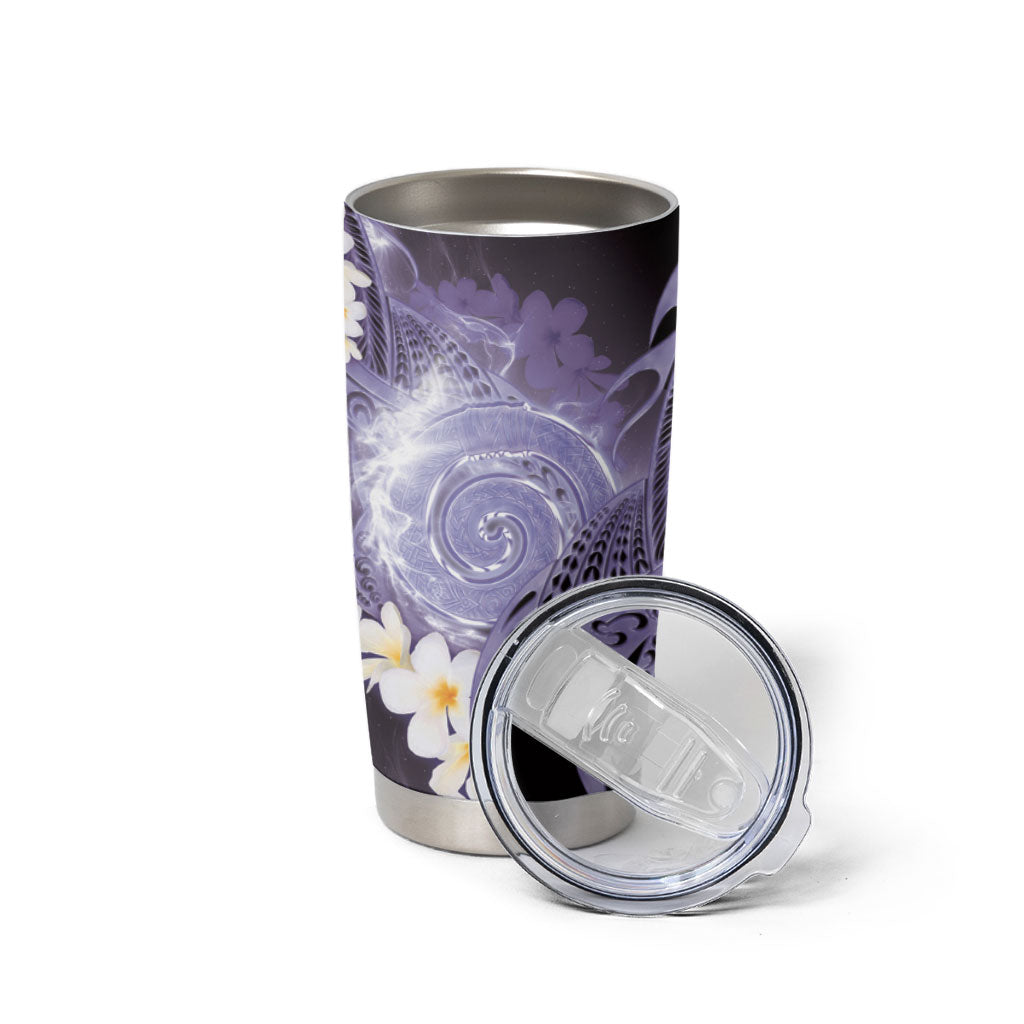 Piko Hawaiian Tumbler Cup Purple Galaxy Spiral Plumeria Tribal Patterns DT05 - Polynesian Pride