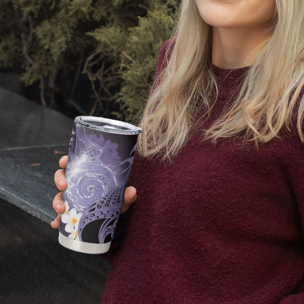 Piko Hawaiian Tumbler Cup Purple Galaxy Spiral Plumeria Tribal Patterns DT05 - Polynesian Pride