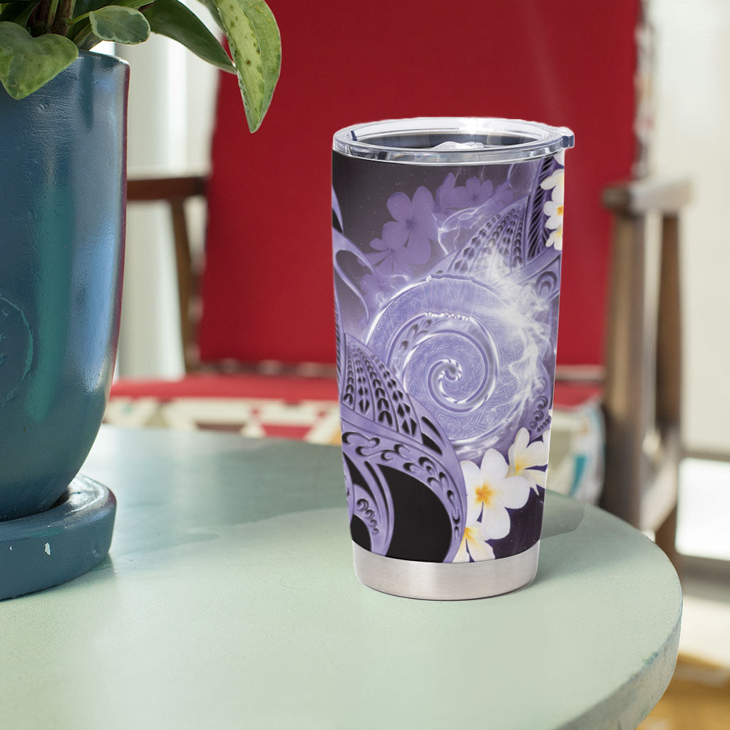 Piko Hawaiian Tumbler Cup Purple Galaxy Spiral Plumeria Tribal Patterns DT05 - Polynesian Pride