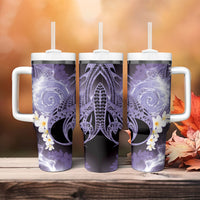 Piko Hawaiian Tumbler With Handle Purple Galaxy Spiral Plumeria Tribal Patterns DT05 - Polynesian Pride