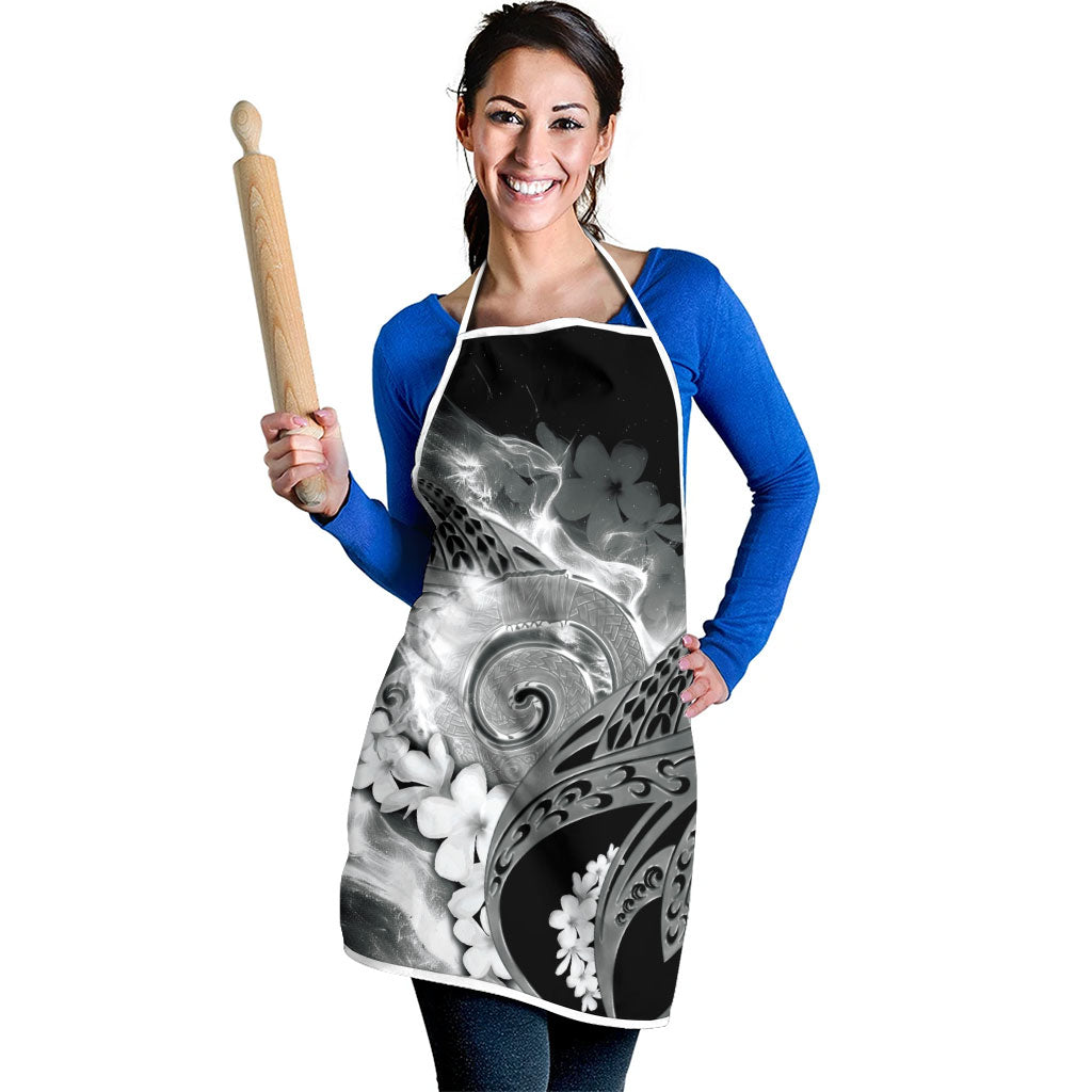 Piko Hawaiian Apron Monochrome Galaxy Spiral Plumeria Tribal Patterns DT05 - Polynesian Pride