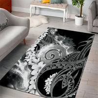 Piko Hawaiian Area Rug Monochrome Galaxy Spiral Plumeria Tribal Patterns DT05 - Polynesian Pride