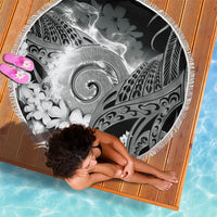 Piko Hawaiian Beach Blanket Monochrome Galaxy Spiral Plumeria Tribal Patterns DT05 - Polynesian Pride