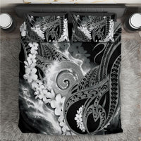Piko Hawaiian Bedding Set Monochrome Galaxy Spiral Plumeria Tribal Patterns DT05 Black - Polynesian Pride