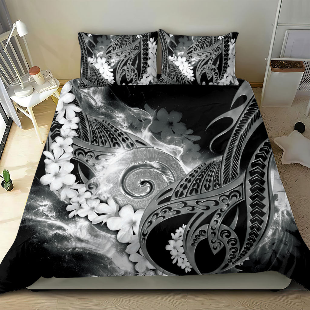 Piko Hawaiian Bedding Set Monochrome Galaxy Spiral Plumeria Tribal Patterns DT05 - Polynesian Pride