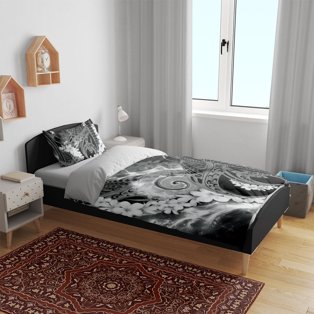 Piko Hawaiian Bedding Set Monochrome Galaxy Spiral Plumeria Tribal Patterns DT05 - Polynesian Pride