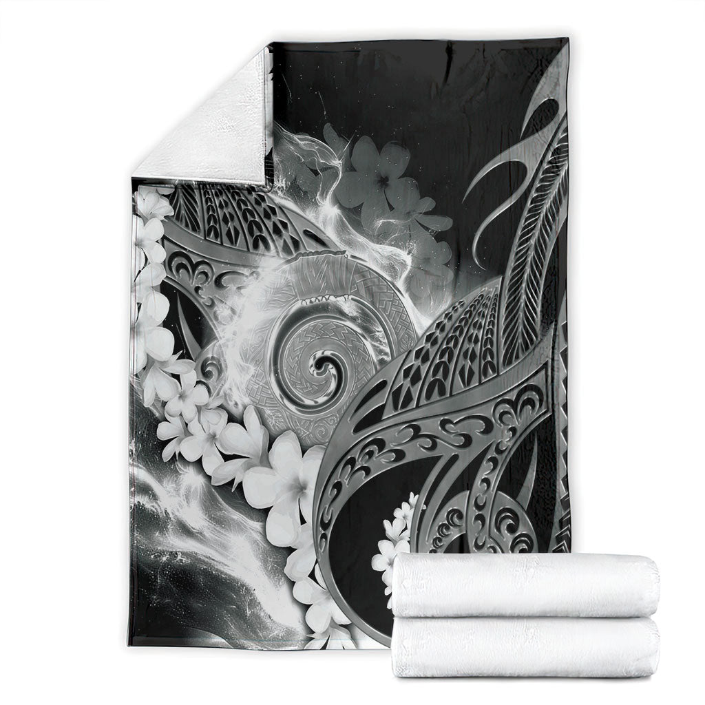 Piko Hawaiian Blanket Monochrome Galaxy Spiral Plumeria Tribal Patterns DT05 - Polynesian Pride