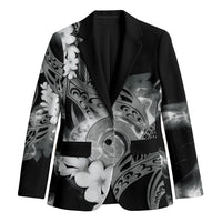 Piko Hawaiian Blazer Monochrome Galaxy Spiral Plumeria Tribal Patterns DT05 Unisex Black - Polynesian Pride