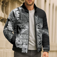 Piko Hawaiian Bomber Puffer Jacket Monochrome Galaxy Spiral Plumeria Tribal Patterns DT05 - Polynesian Pride
