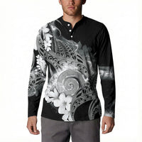 Piko Hawaiian Button Sweatshirt Monochrome Galaxy Spiral Plumeria Tribal Patterns DT05 - Polynesian Pride