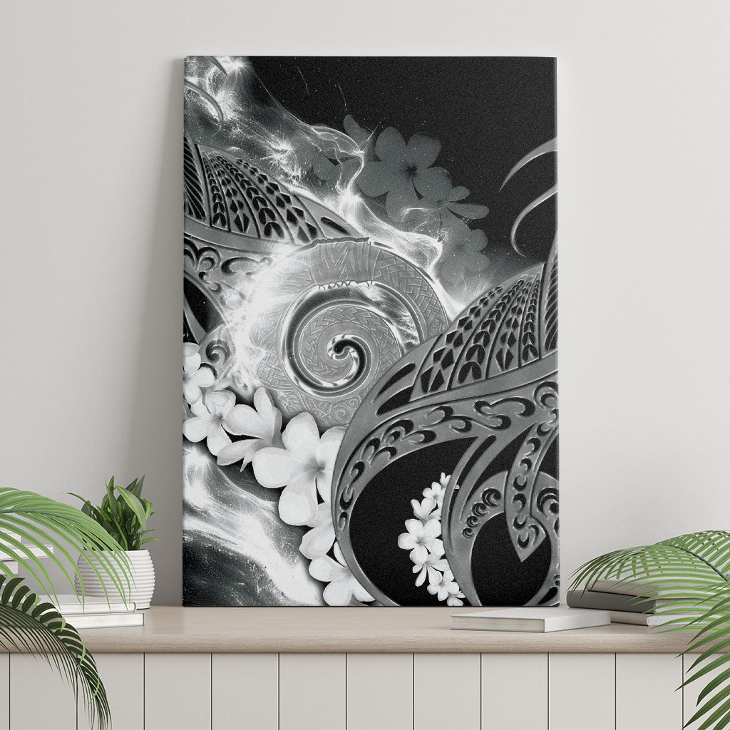 Piko Hawaiian Canvas Wall Art Monochrome Galaxy Spiral Plumeria Tribal Patterns DT05 - Polynesian Pride