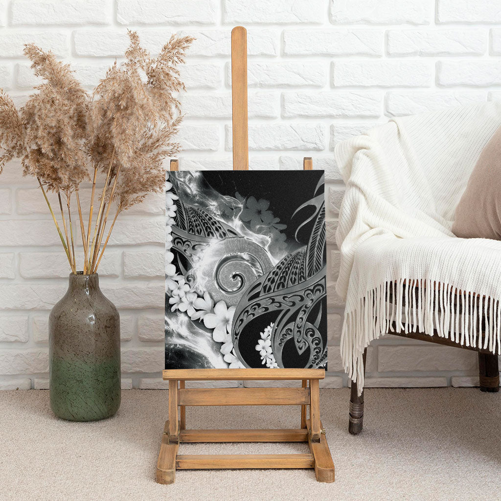 Piko Hawaiian Canvas Wall Art Monochrome Galaxy Spiral Plumeria Tribal Patterns DT05 - Polynesian Pride