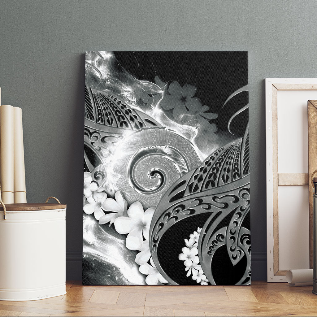 Piko Hawaiian Canvas Wall Art Monochrome Galaxy Spiral Plumeria Tribal Patterns DT05 - Polynesian Pride
