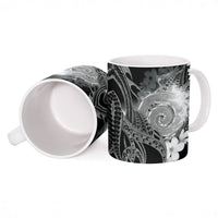 Piko Hawaiian Ceramic Mug Monochrome Galaxy Spiral Plumeria Tribal Patterns DT05 - Polynesian Pride