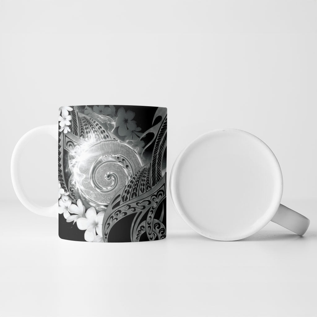 Piko Hawaiian Ceramic Mug Monochrome Galaxy Spiral Plumeria Tribal Patterns DT05 - Polynesian Pride