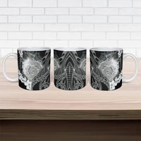 Piko Hawaiian Ceramic Mug Monochrome Galaxy Spiral Plumeria Tribal Patterns DT05 - Polynesian Pride