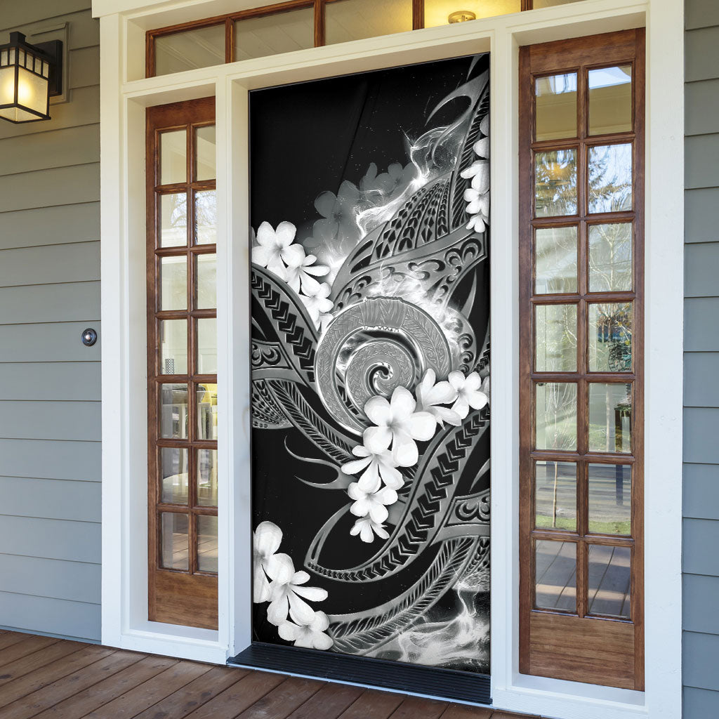 Piko Hawaiian Door Cover Monochrome Galaxy Spiral Plumeria Tribal Patterns DT05 - Polynesian Pride