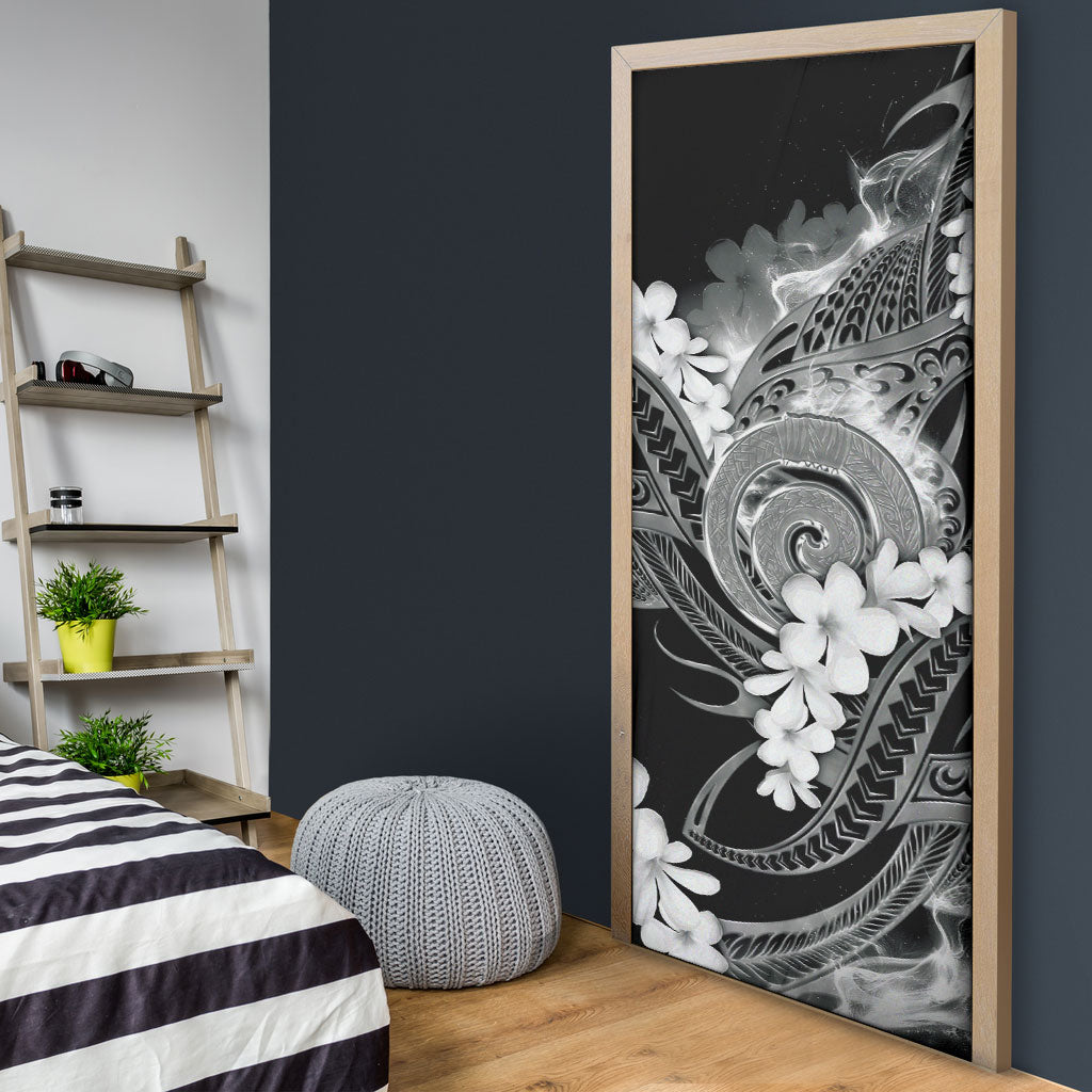 Piko Hawaiian Door Cover Monochrome Galaxy Spiral Plumeria Tribal Patterns DT05 - Polynesian Pride