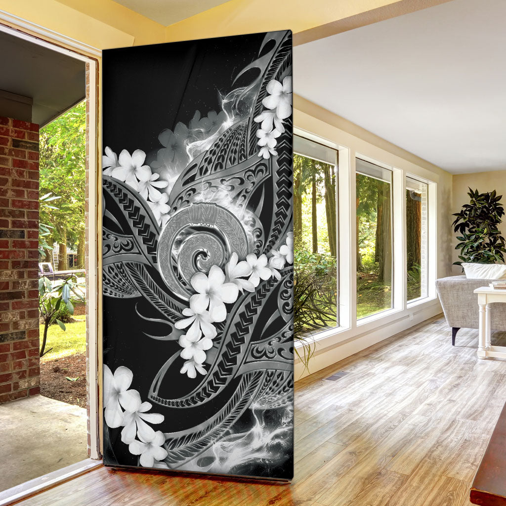 Piko Hawaiian Door Cover Monochrome Galaxy Spiral Plumeria Tribal Patterns DT05 - Polynesian Pride