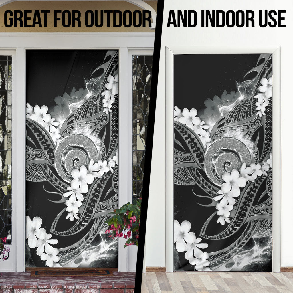 Piko Hawaiian Door Cover Monochrome Galaxy Spiral Plumeria Tribal Patterns DT05 - Polynesian Pride