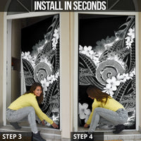 Piko Hawaiian Door Cover Monochrome Galaxy Spiral Plumeria Tribal Patterns DT05 - Polynesian Pride