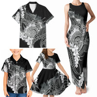 Piko Hawaiian Family Matching Tank Maxi Dress and Hawaiian Shirt Monochrome Galaxy Spiral Plumeria Tribal Patterns DT05 - Polynesian Pride