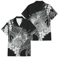 Piko Hawaiian Family Matching Tank Maxi Dress and Hawaiian Shirt Monochrome Galaxy Spiral Plumeria Tribal Patterns DT05 Dad's Shirt - Short Sleeve Black - Polynesian Pride