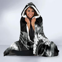 Piko Hawaiian Hooded Blanket Monochrome Galaxy Spiral Plumeria Tribal Patterns DT05 - Polynesian Pride