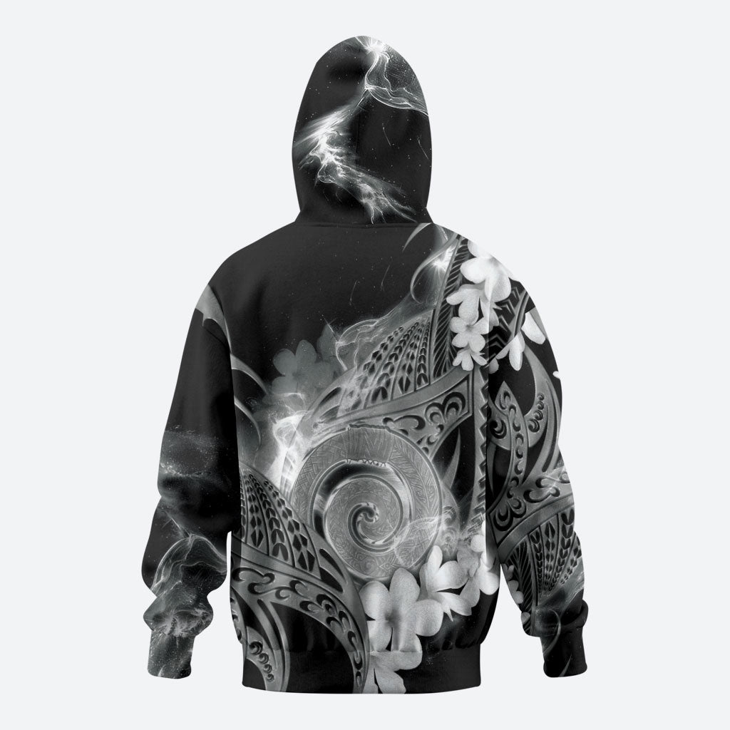 Piko Hawaiian Hoodie Monochrome Galaxy Spiral Plumeria Tribal Patterns DT05 - Polynesian Pride
