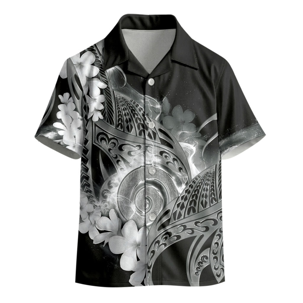 Piko Hawaiian Kid Hawaiian Shirt Monochrome Galaxy Spiral Plumeria Tribal Patterns DT05 - Polynesian Pride