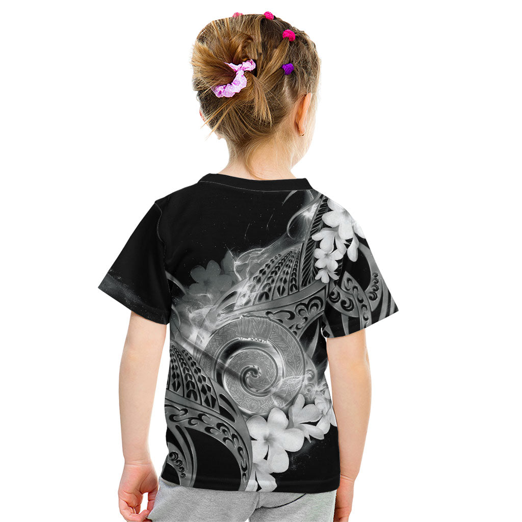 Piko Hawaiian Kid T Shirt Monochrome Galaxy Spiral Plumeria Tribal Patterns DT05 - Polynesian Pride