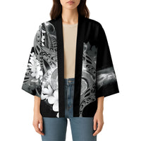 Piko Hawaiian Kimono Monochrome Galaxy Spiral Plumeria Tribal Patterns DT05 - Polynesian Pride