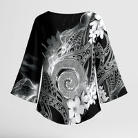 Piko Hawaiian Kimono Sleeve Blouse Monochrome Galaxy Spiral Plumeria Tribal Patterns DT05 - Polynesian Pride