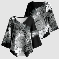Piko Hawaiian Kimono Sleeve Blouse Monochrome Galaxy Spiral Plumeria Tribal Patterns DT05 - Polynesian Pride