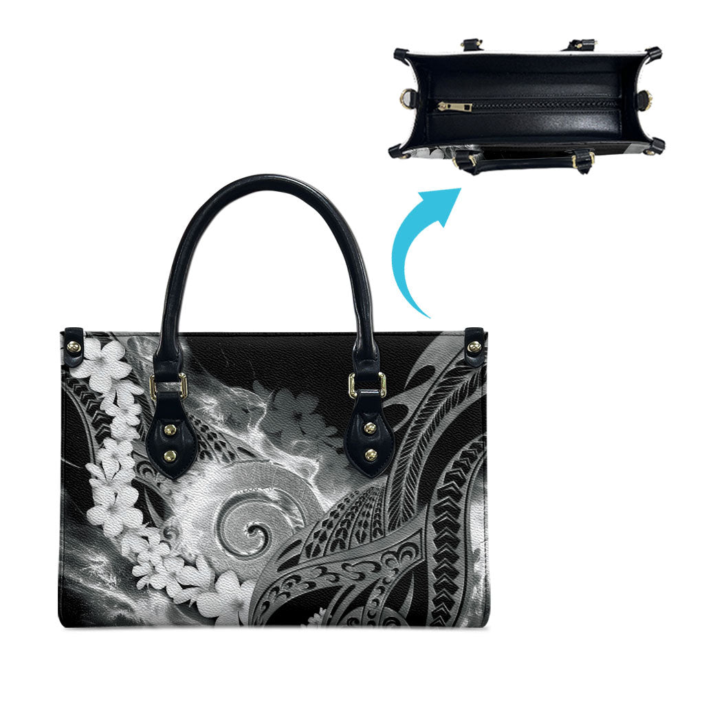 Piko Hawaiian Leather Bag Monochrome Galaxy Spiral Plumeria Tribal Patterns DT05 - Polynesian Pride