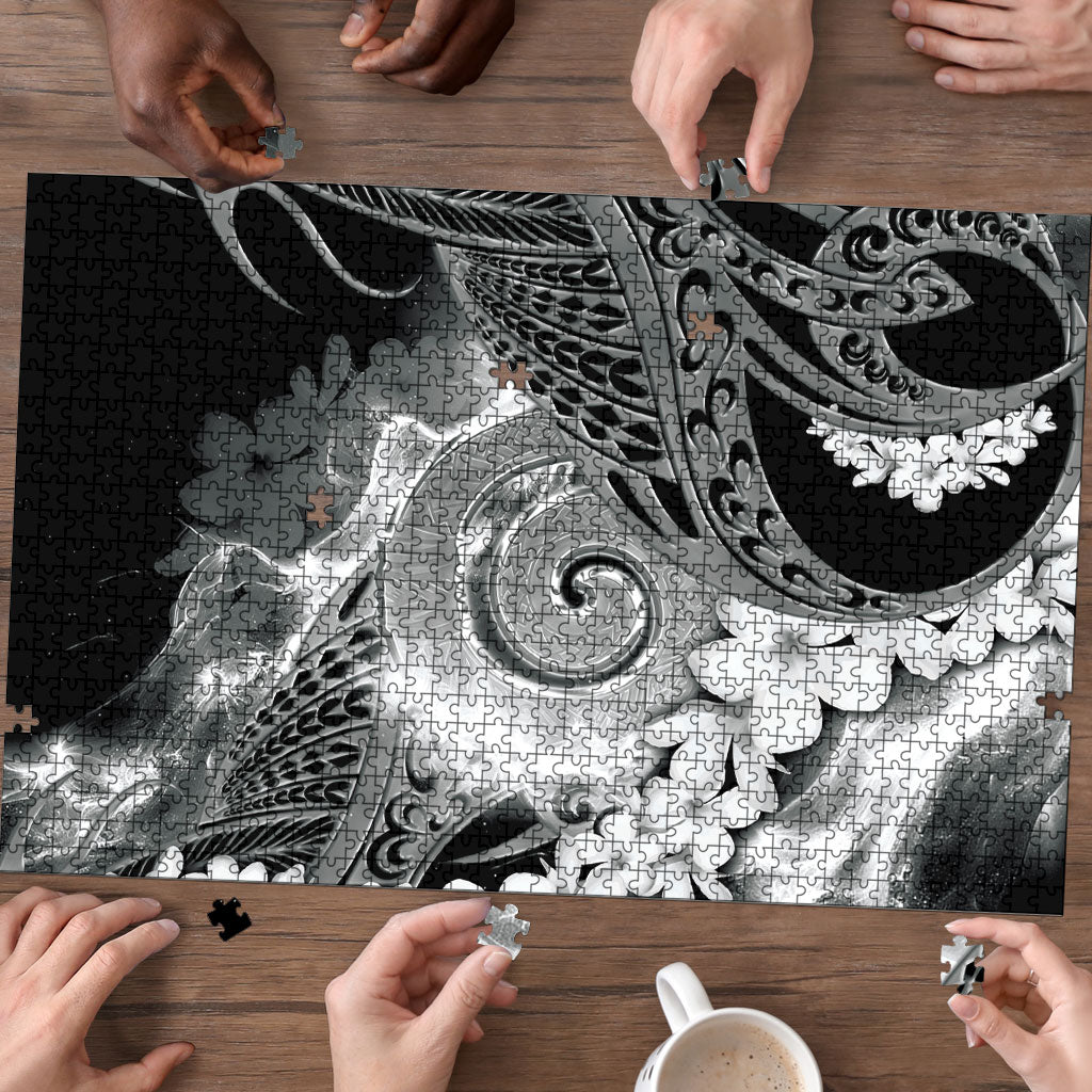 Piko Hawaiian Puzzle Monochrome Galaxy Spiral Plumeria Tribal Patterns DT05 - Polynesian Pride