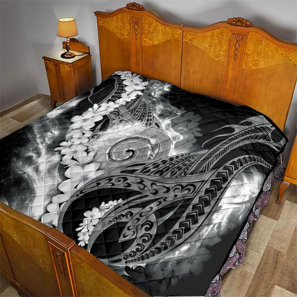 Piko Hawaiian Quilt Monochrome Galaxy Spiral Plumeria Tribal Patterns DT05 - Polynesian Pride
