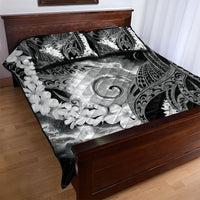 Piko Hawaiian Quilt Bed Set Monochrome Galaxy Spiral Plumeria Tribal Patterns DT05 - Polynesian Pride