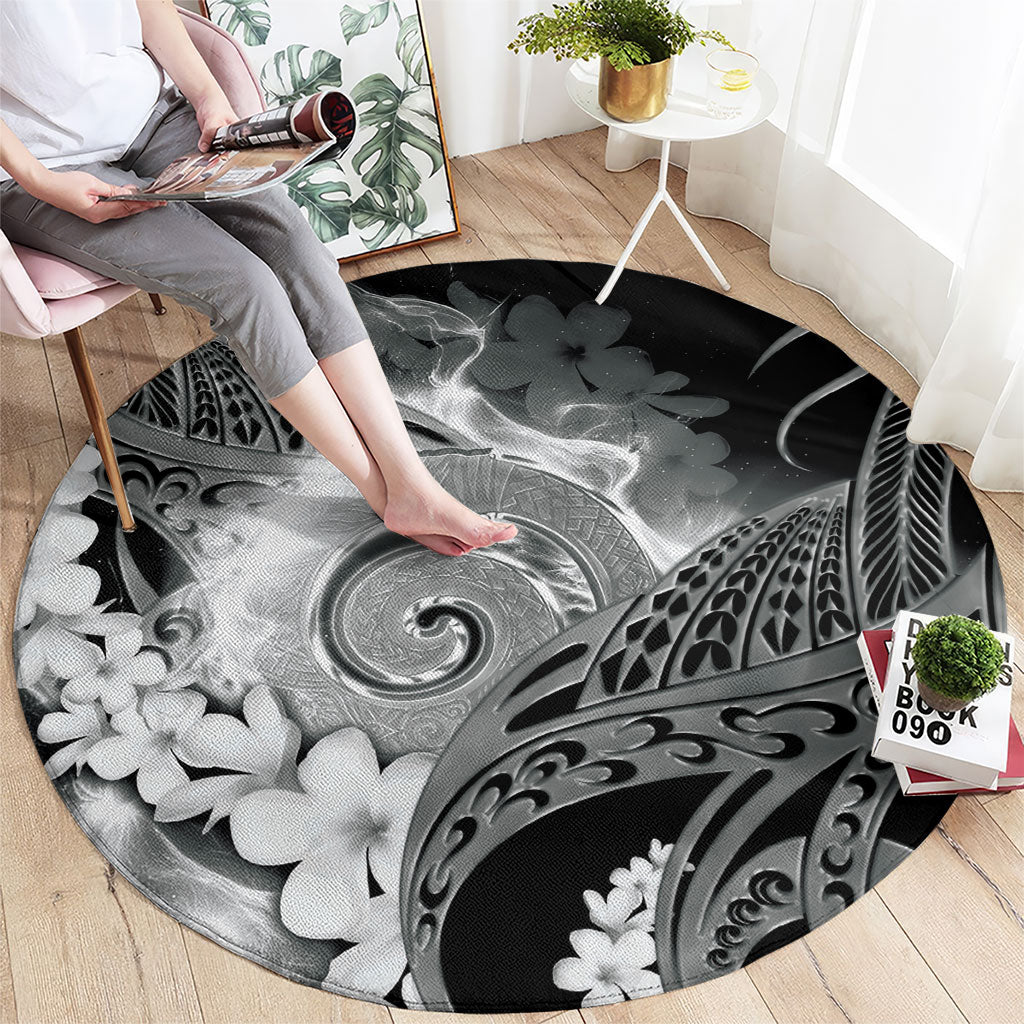 Piko Hawaiian Round Carpet Monochrome Galaxy Spiral Plumeria Tribal Patterns DT05 - Polynesian Pride