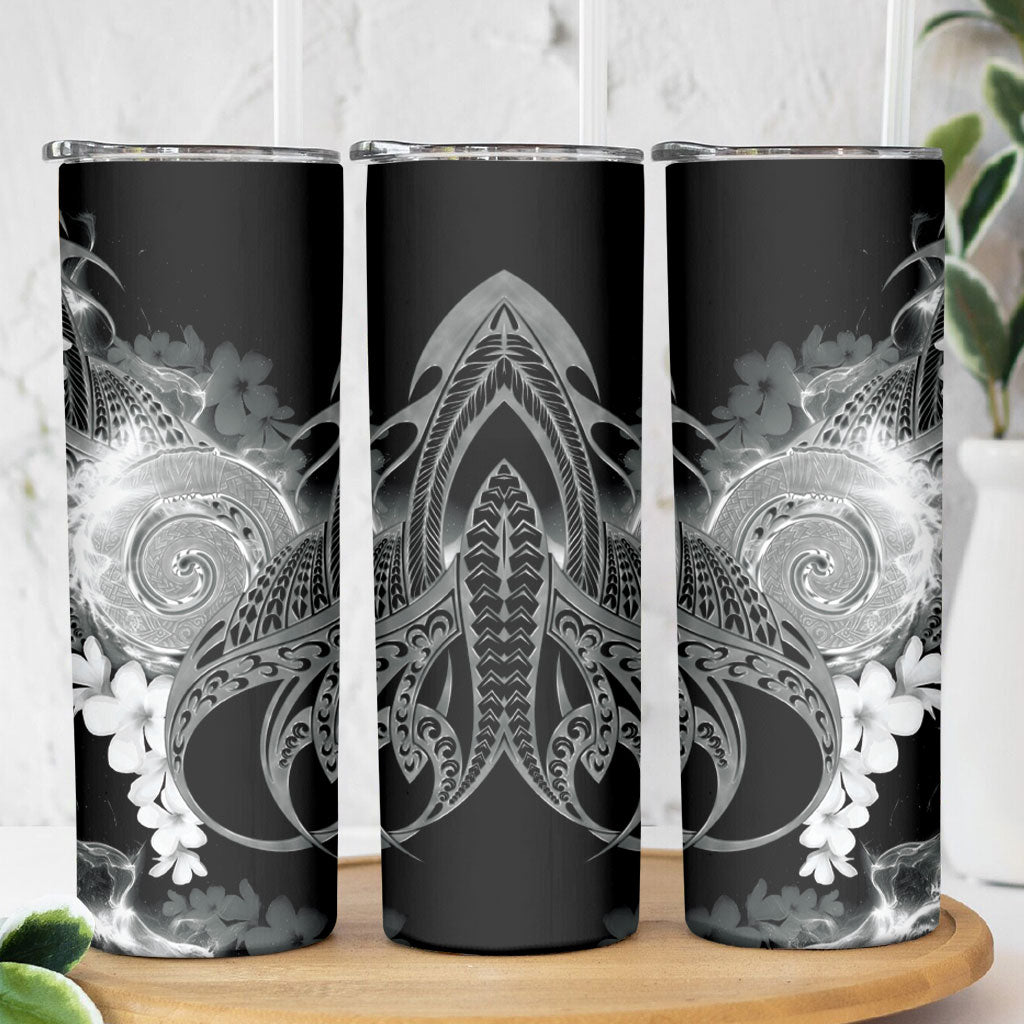 Piko Hawaiian Skinny Tumbler Monochrome Galaxy Spiral Plumeria Tribal Patterns DT05 - Polynesian Pride